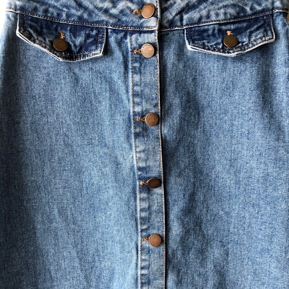 Zara Denim Skirt Button Down High Rise XS Pockets - Picture 2 of 5